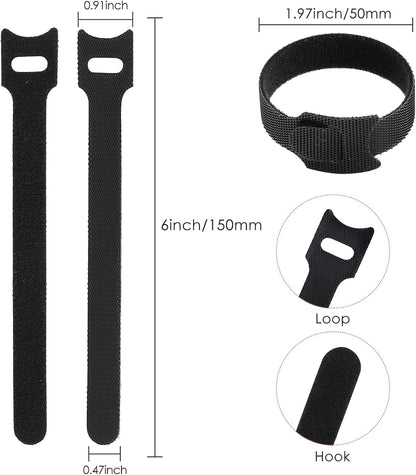 MVYC Reusable Cable Ties, Hook and Loop Cord Organizer, 6 Inch 120 PCS