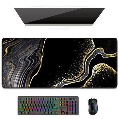 Desk Mat, Ultra Large Mouse Pad, XXL Gaming Mousepad, Green Tropical Leaves Deskpad, Big Extended Full Size Mouse Pad, Desktop Desk Matt for Keyboard, Laptop & Computer, 35.5 x 15.7 in