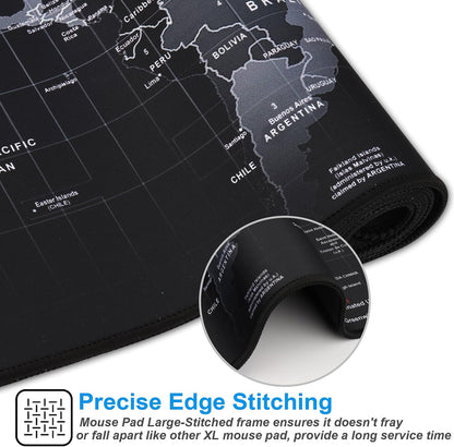 XXL Professional Large Mouse Pad & Computer Game Mouse Mat (35.4x15.7x0.1IN, Map) (90 * 40 Map)