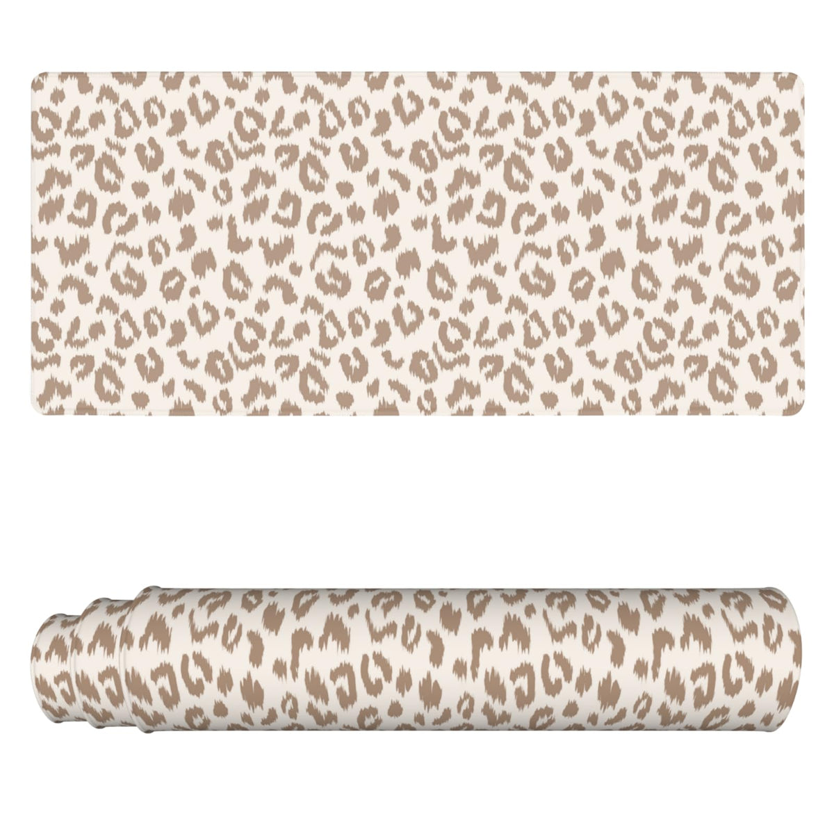 Leopard Desk Mat 31.5x11.8 Inch with Anti-Slip Rubber Base for Home Office