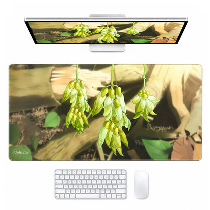 Large Desk Mat Purple Floral Mouse Pad Extended Keyboard Mat 35.4 x 15.7