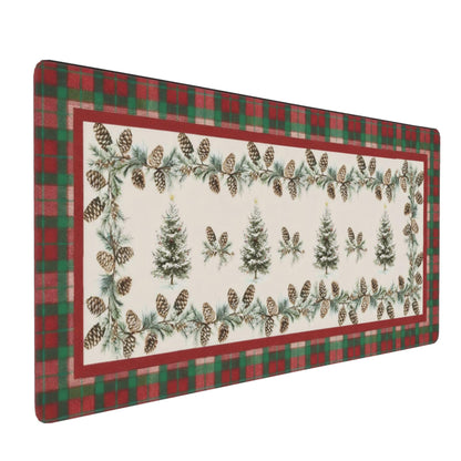 Dark Green Floral XXL Desk Mat, Extra Large Mouse Pad with Anti-Slip Base & Stitched Edges for Women, Aesthetic Desk Pad for Home Office Computer, Keyboard Mat Office Supplies Decor