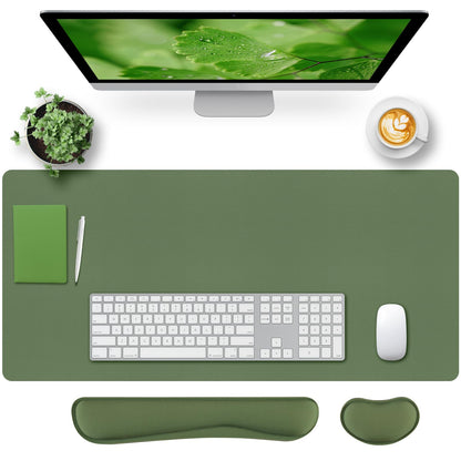 Bloss Green Desk Mat, Desk Matt for Desktop, Large Leather Desk Pad, Desk Pad Mat Waterproof, Computer Mat for Office Work/Home/Decor (31.5 x 15.7 Inches)