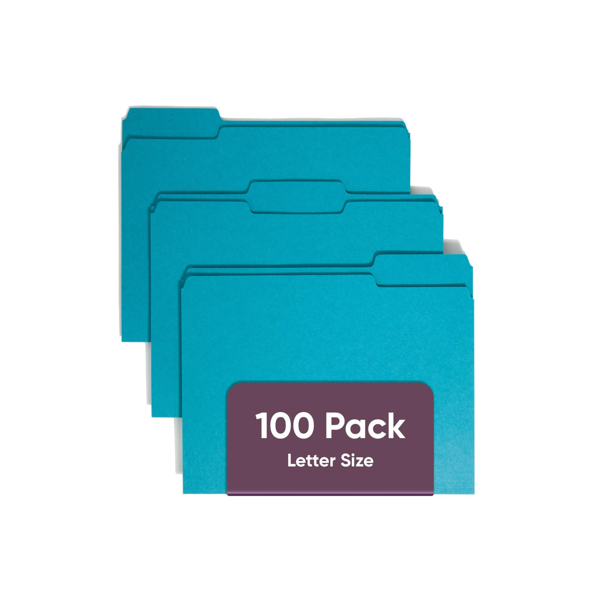 Smead Standard File Folders, 100 Count, Purple, 1/3-Cut Tabs, Letter Size (13043)
