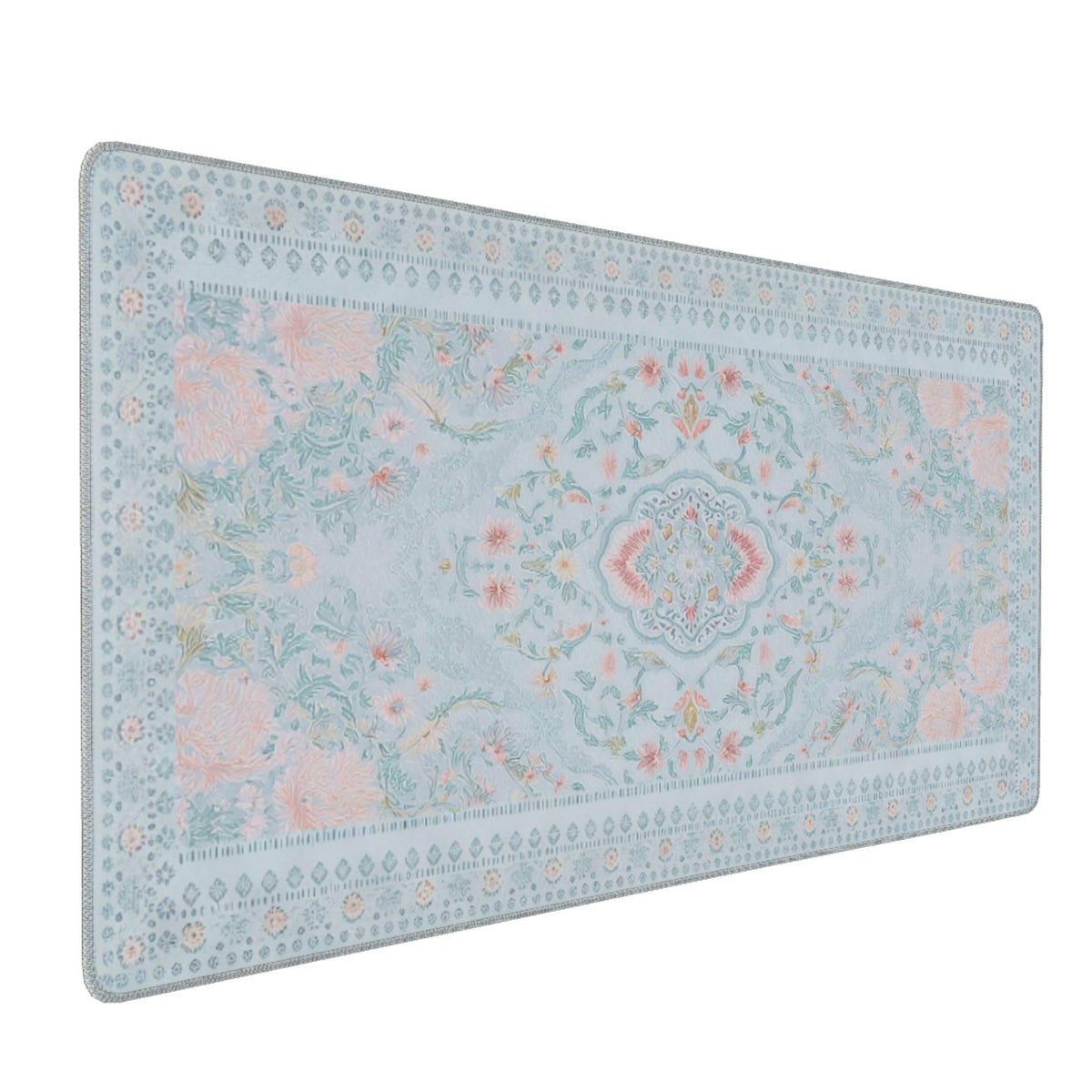 Dark Green Floral XXL Desk Mat, Extra Large Mouse Pad with Anti-Slip Base & Stitched Edges for Women, Aesthetic Desk Pad for Home Office Computer, Keyboard Mat Office Supplies Decor