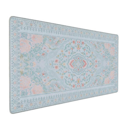 Dark Green Floral XXL Desk Mat, Extra Large Mouse Pad with Anti-Slip Base & Stitched Edges for Women, Aesthetic Desk Pad for Home Office Computer, Keyboard Mat Office Supplies Decor