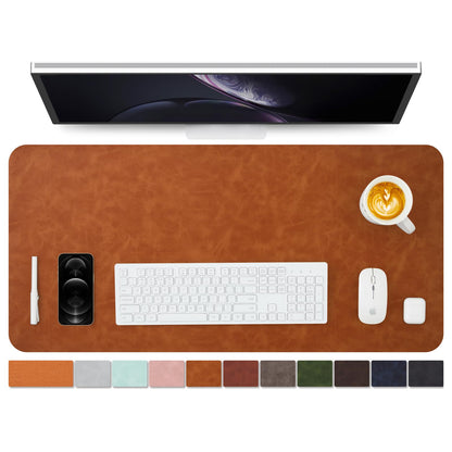Distressed Leather Desk Mat - Non-Slip PU Desk Pad for Office and Home - Desk Organization and Accessories - Ideal for Large Mouse Pad and Desk Mats on Top of Desks(Espresso,31.5"x 15.7")