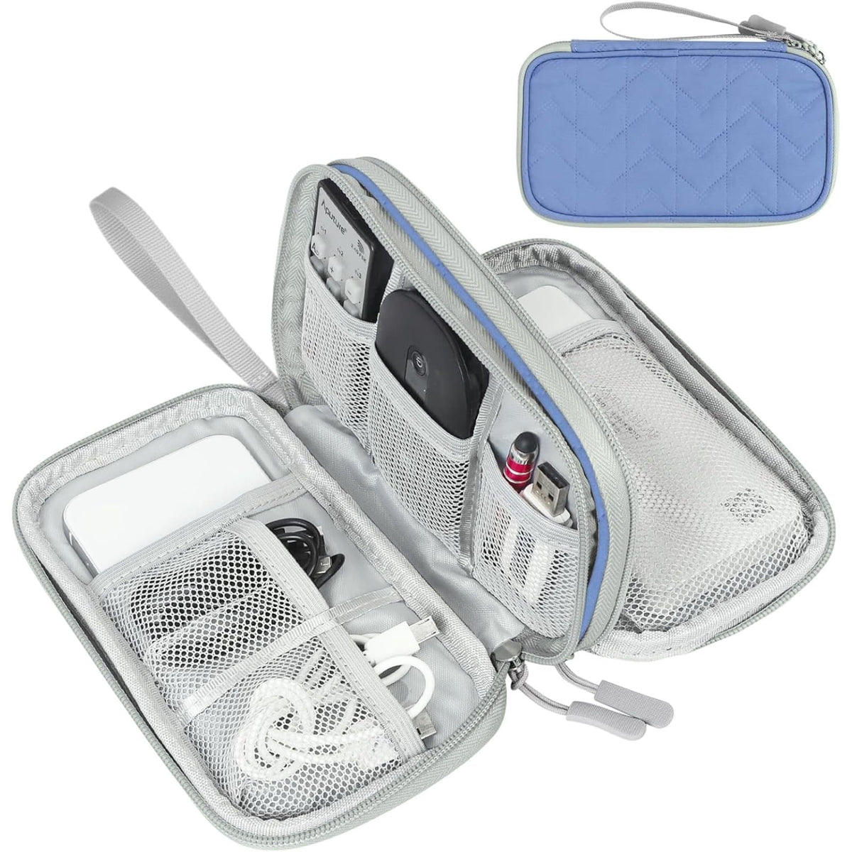 FYY Electronic Organizer, Travel Tech Pouch Bag, Cable Organizer Wine Red
