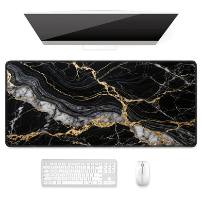 Desk Mat, Ultra Large Mouse Pad, XXL Gaming Mousepad, Green Tropical Leaves Deskpad, Big Extended Full Size Mouse Pad, Desktop Desk Matt for Keyboard, Laptop & Computer, 35.5 x 15.7 in