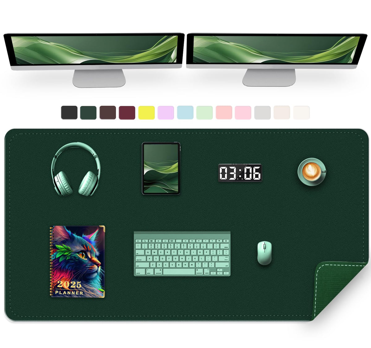 Large Desk Pad, 47.2" x 17" PU Leather Desk Mat for Desktop, Non-Slip Office Desk Mat for Desk, Desk Blotter Pad, Waterproof Computer Pad for Desk, Keyboard Mats for Home & Office (Burgundy)
