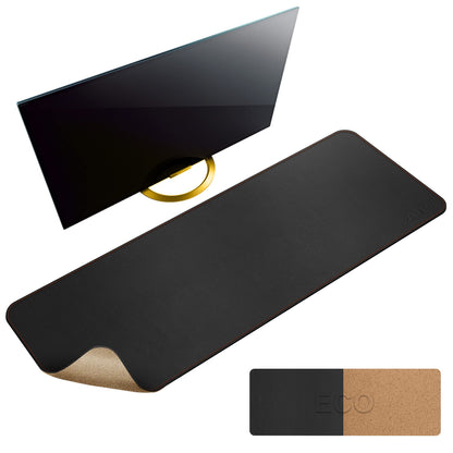 MAIDERN 43.3”x 19.6” Cork & Leather Desk Mat, Large Desk Pad (Cream)