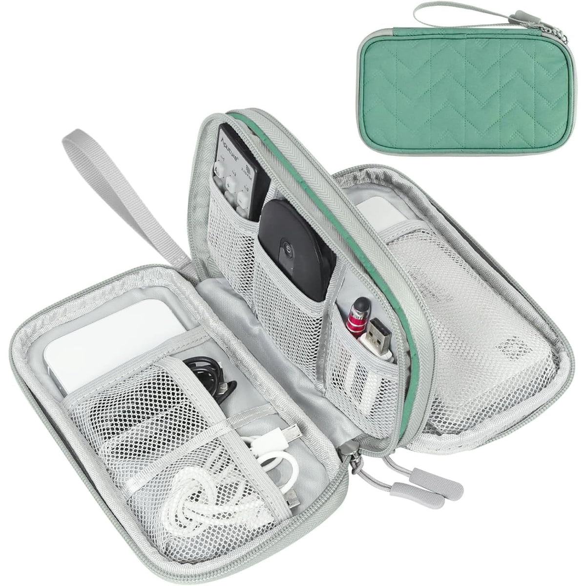 FYY Electronic Organizer, Travel Tech Pouch Bag, Cable Organizer Wine Red
