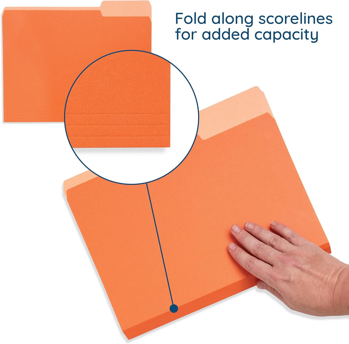 Blue Summit Supplies 100 File Folders, Letter Size, Two-Tone Orange