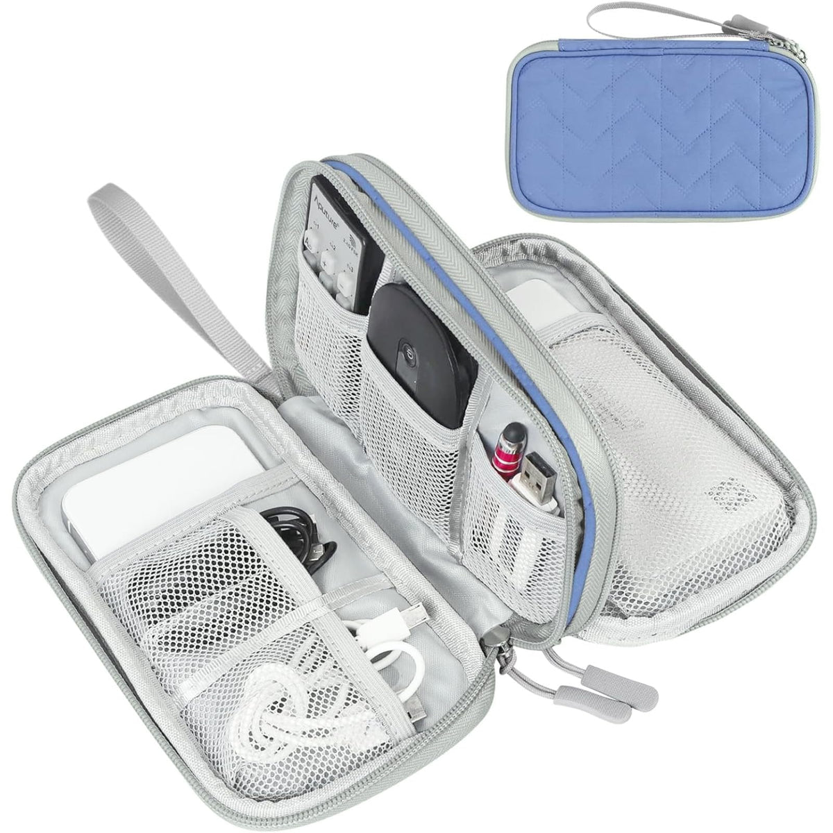 FYY Electronic Organizer, Travel Tech Pouch Bag, Cable Organizer Navy