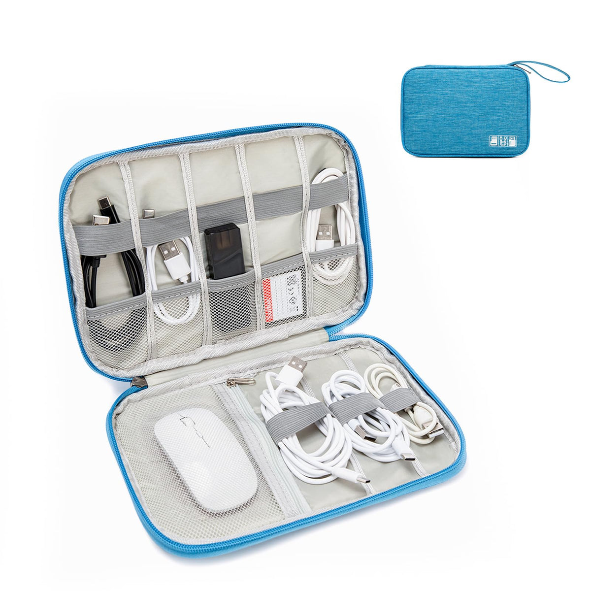 Small Cable Organizer Travel Case for Chargers, Cords&Accessories