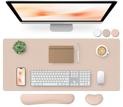 Bloss Green Desk Mat, Desk Matt for Desktop, Large Leather Desk Pad, Desk Pad Mat Waterproof, Computer Mat for Office Work/Home/Decor (31.5 x 15.7 Inches)