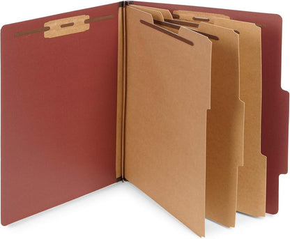 Blue Summit Supplies 10 Classification Folders, 3 Divider, Red
