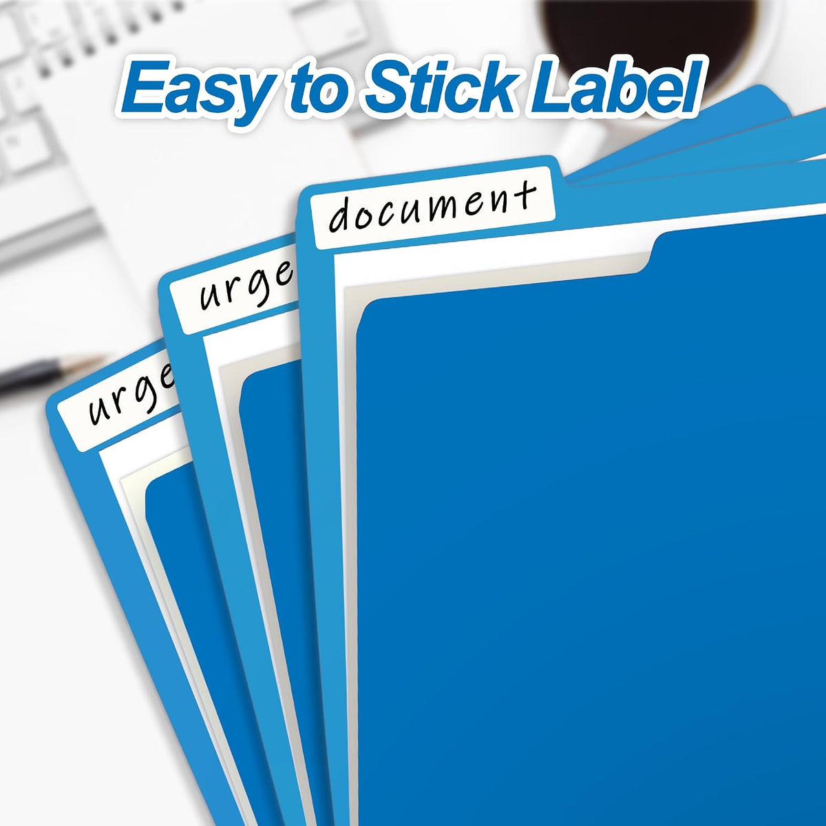VZCPYTPM 100 Packs File Folder,1/3-Cut Tabs,Blue File Folders Letter Size