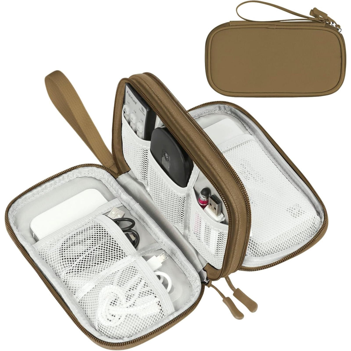 FYY Electronic Organizer, Travel Tech Pouch Bag, Cable Organizer Wine Red