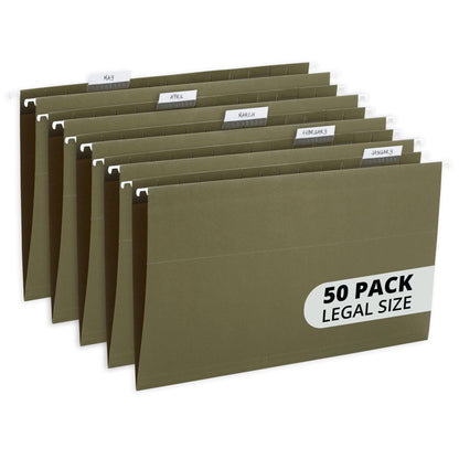 Blue Summit Supplies 50 Legal Size Hanging File Folders, Green