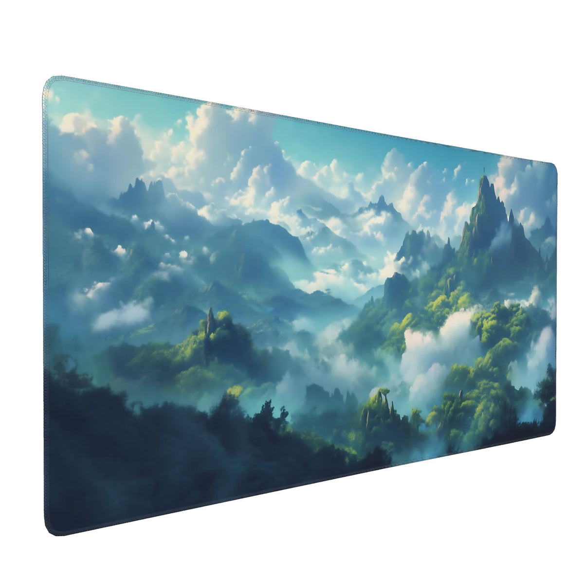 Dark Green Floral XXL Desk Mat, Extra Large Mouse Pad with Anti-Slip Base & Stitched Edges for Women, Aesthetic Desk Pad for Home Office Computer, Keyboard Mat Office Supplies Decor