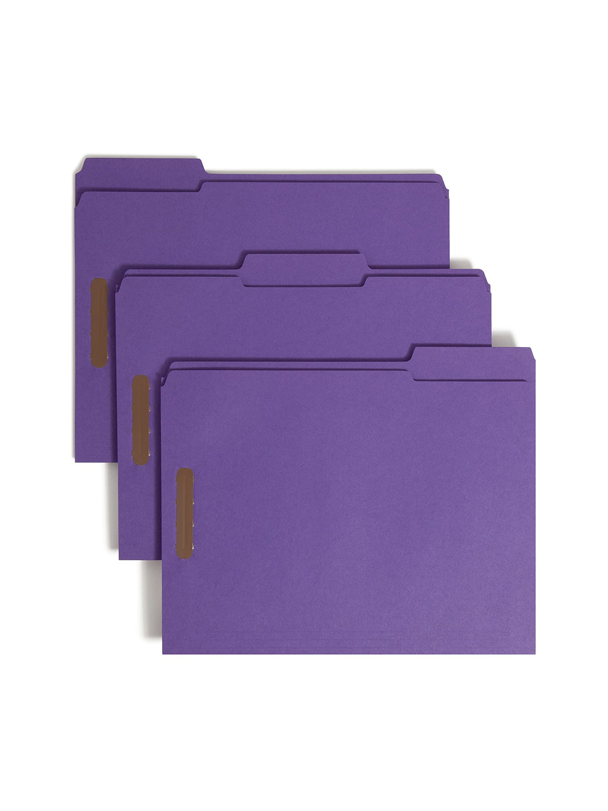 Smead Blue Fastener File Folders with Prongs, 3 Tab Letter Size