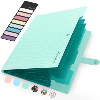 Sooez Accordion File Organizer, Expanding File Folder with Label, 5 Pocket