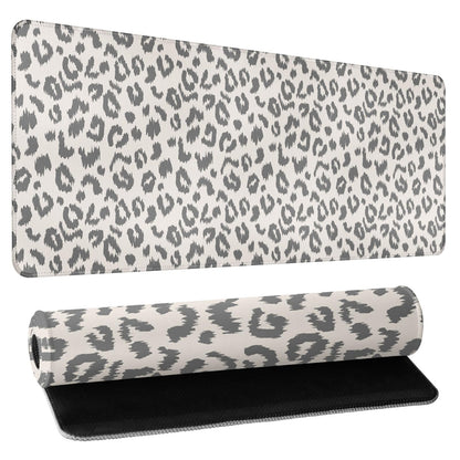 Leopard Desk Mat 31.5x11.8 Inch with Anti-Slip Rubber Base for Home Office
