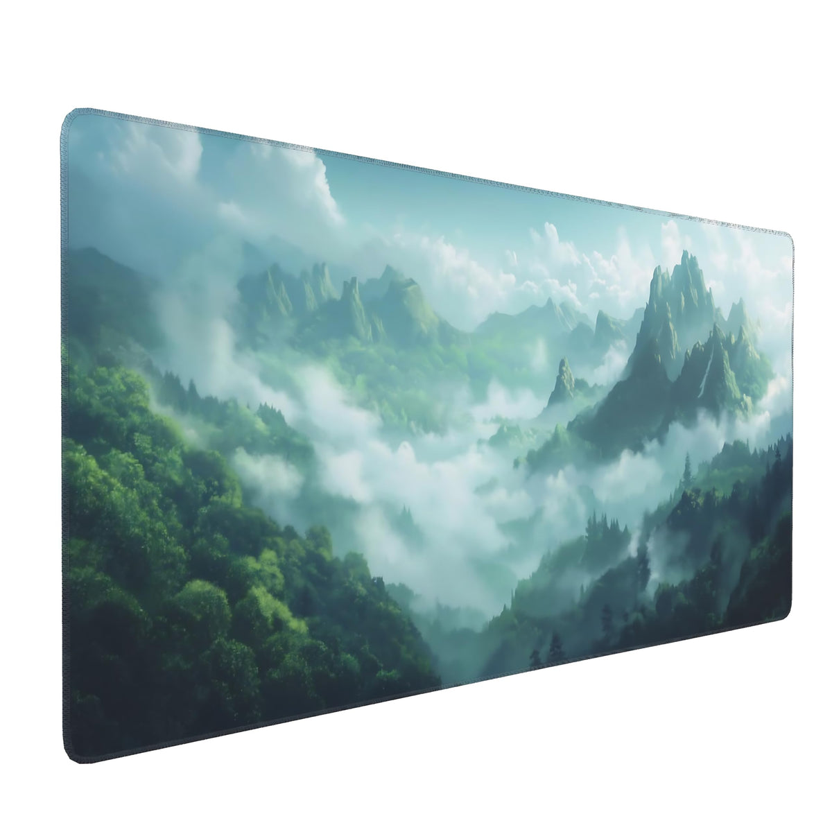 Dark Green Floral XXL Desk Mat, Extra Large Mouse Pad with Anti-Slip Base & Stitched Edges for Women, Aesthetic Desk Pad for Home Office Computer, Keyboard Mat Office Supplies Decor