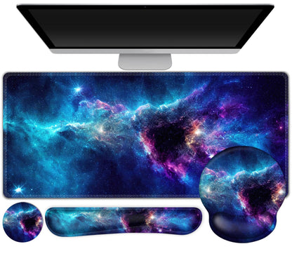 Gaming Mouse Pad Large Desk Mat, Cute Purple Marble Rose Desk Pad Protector
