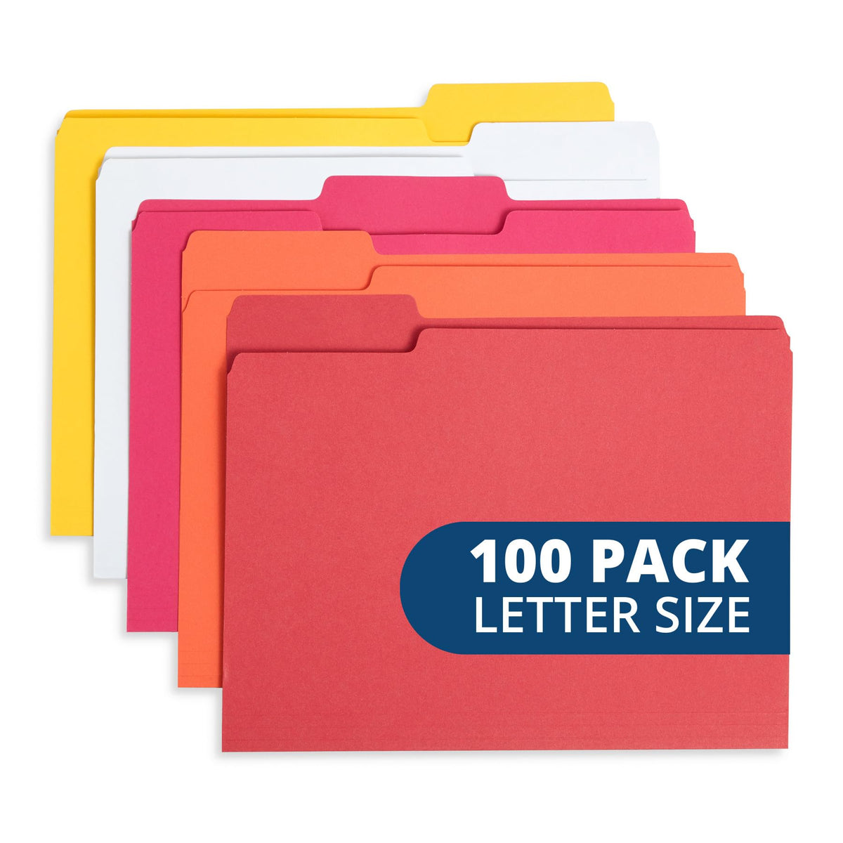 Blue Summit Supplies 100 File Folders, Letter Size, 1/3 Cut Tab, Blue
