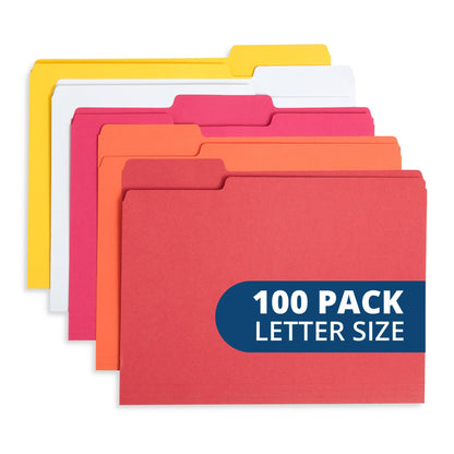 Blue Summit Supplies 100 File Folders, Letter Size, 1/3 Cut Tab, Blue