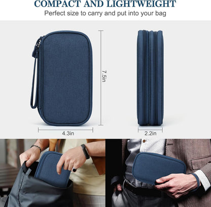 FYY Electronic Organizer, Travel Tech Pouch Bag, Cable Organizer Navy