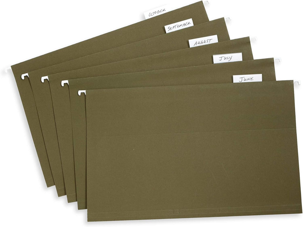 Blue Summit Supplies 50 Legal Size Hanging File Folders, Green