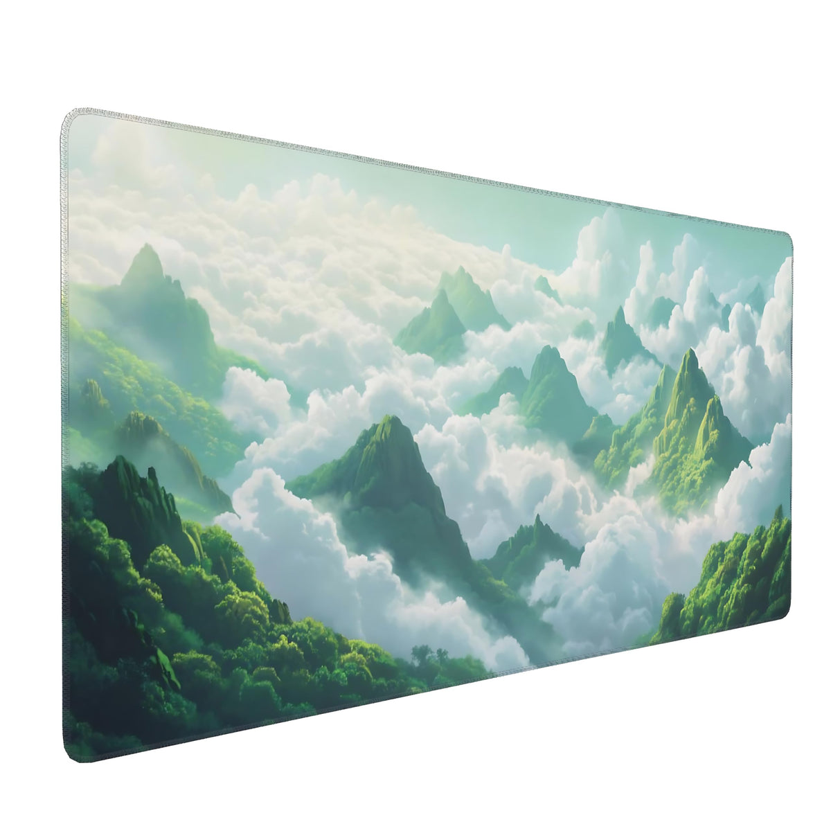 Dark Green Floral XXL Desk Mat, Extra Large Mouse Pad with Anti-Slip Base & Stitched Edges for Women, Aesthetic Desk Pad for Home Office Computer, Keyboard Mat Office Supplies Decor