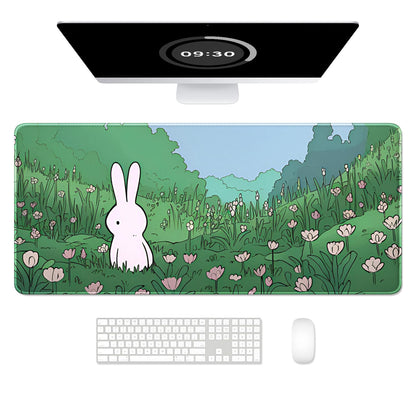 Desk Mat, Ultra Large Mouse Pad, XXL Gaming Mousepad, Green Tropical Leaves Deskpad, Big Extended Full Size Mouse Pad, Desktop Desk Matt for Keyboard, Laptop & Computer, 35.5 x 15.7 in