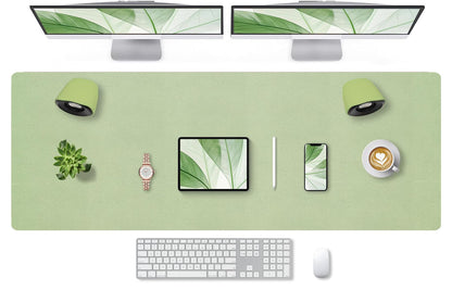 Bloss Green Desk Mat, Desk Matt for Desktop, Large Leather Desk Pad, Desk Pad Mat Waterproof, Computer Mat for Office Work/Home/Decor (31.5 x 15.7 Inches)