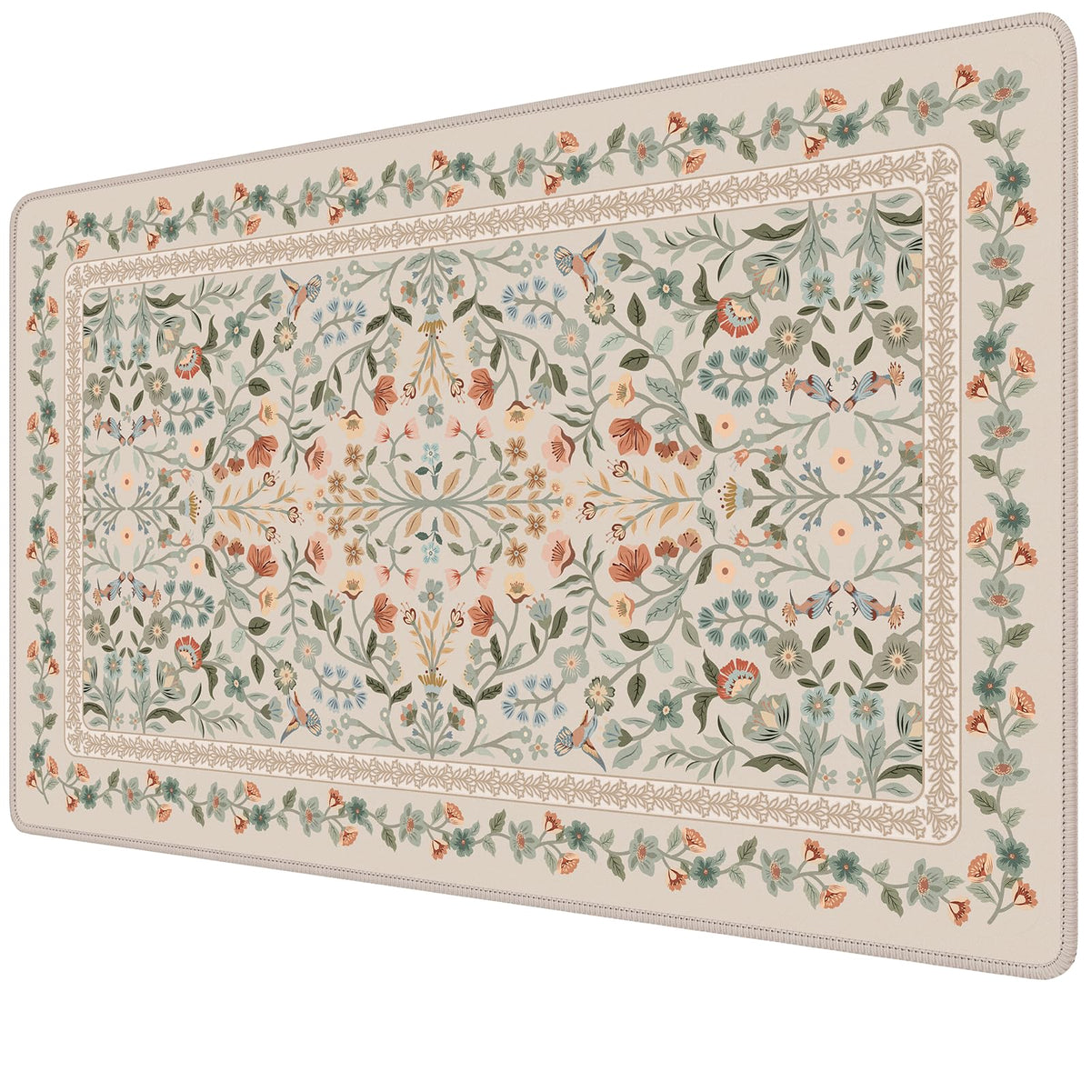 iCasso Aesthetic Desk Mat,31.5x11.8in Mouse Pads, Pink Floral