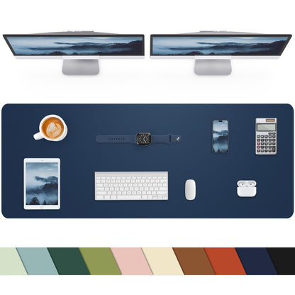 Leather Desk Pad Protector, Office Desk Mat, Large Mouse Pad, Non-Slip PU Leather Desk Blotter, Laptop Desk Pad Desk Accessories for Office and Home (Black, 40" x 17")