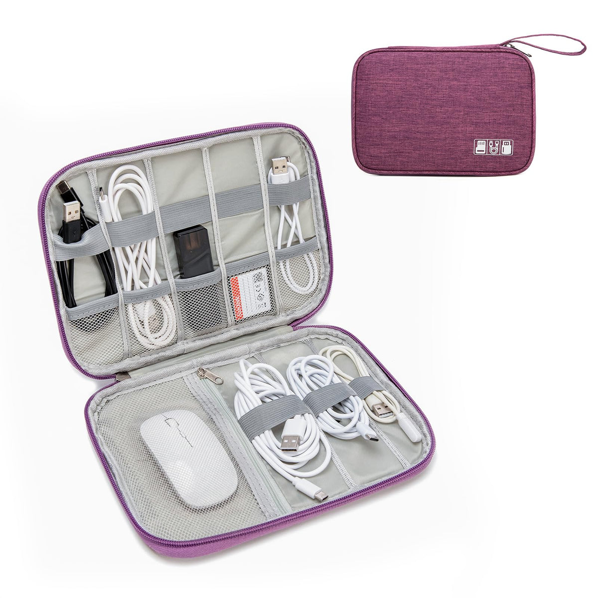 Small Cable Organizer Travel Case for Chargers, Cords&Accessories