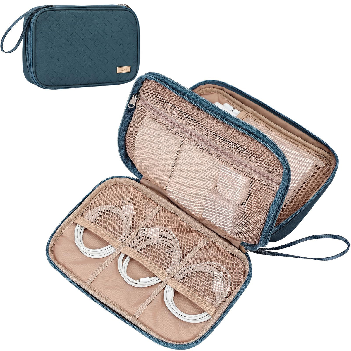 NISHEL Electronics Travel Organizer Cord Case, Charger Cable Tech Bag