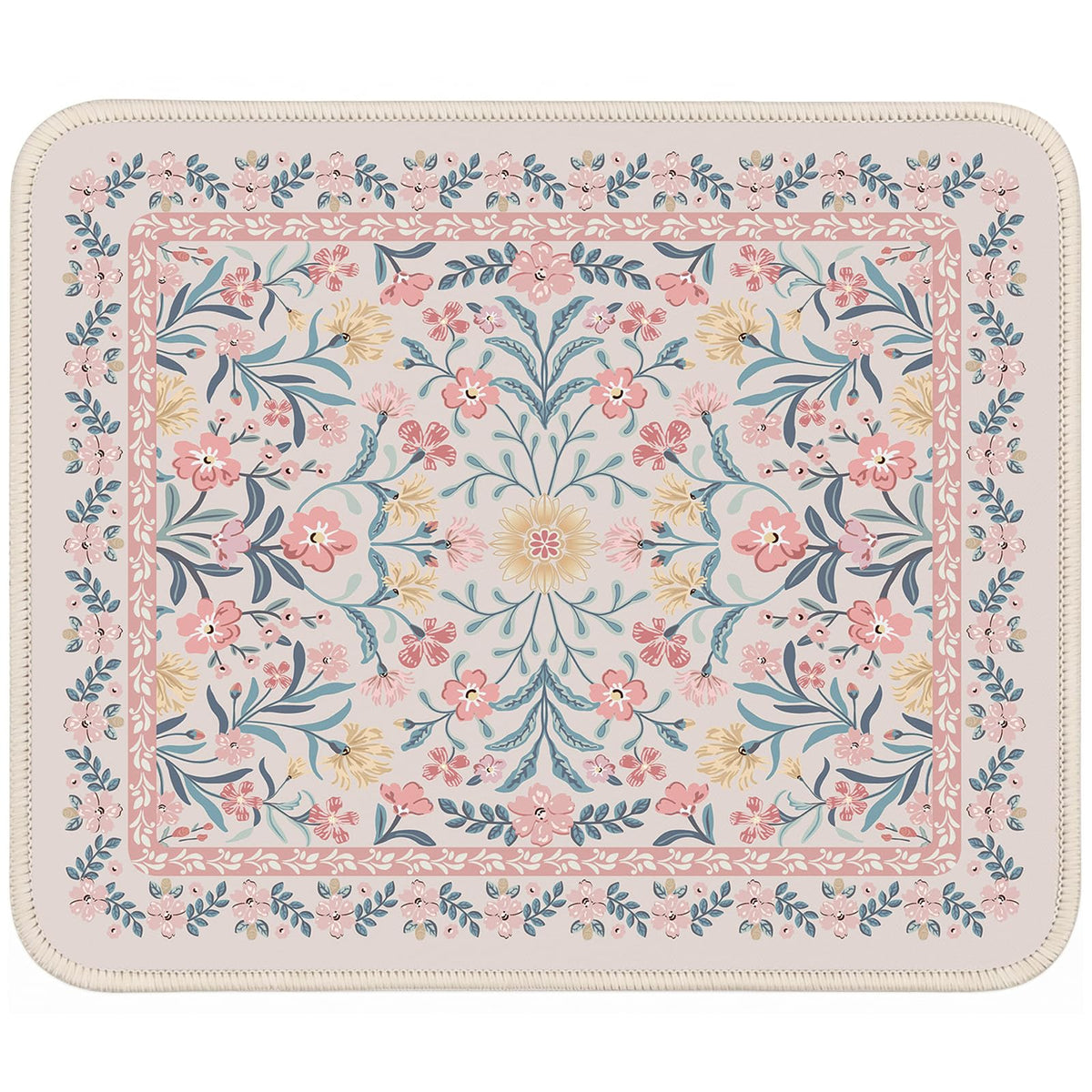 iCasso Aesthetic Desk Mat,31.5x11.8in Mouse Pads, Pink Floral