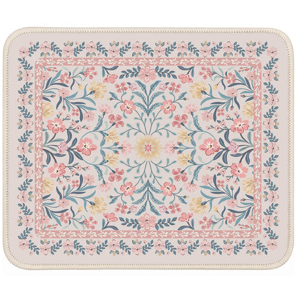 iCasso Aesthetic Desk Mat,31.5x11.8in Mouse Pads, Pink Floral