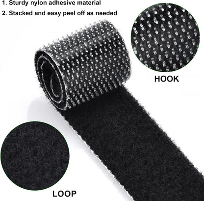 Nettbe 60 PCS 6 Inches Reusable Cable Ties, Adjustable Cord Straps Wire Organizer Cord Wrap and Hook Loop Cable Management