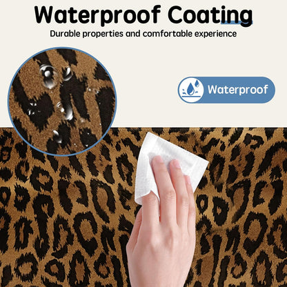 Leopard Desk Mat 31.5x11.8 Inch with Anti-Slip Rubber Base for Home Office