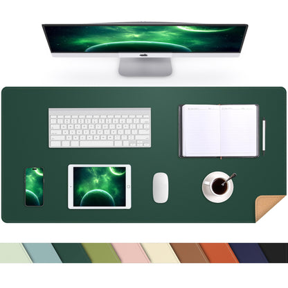 AFIING Large Desk Mat, 47" x 17",Black,Leather Desk Pad Protector for Mouse