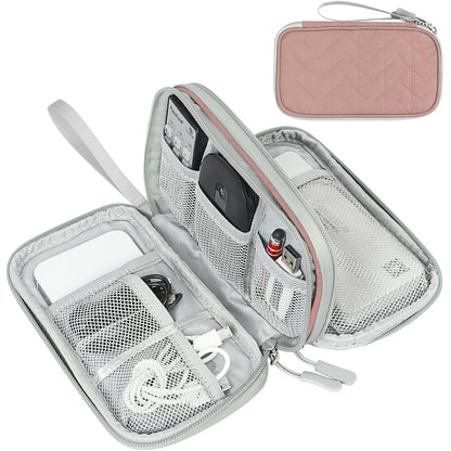 FYY Electronic Organizer, Travel Tech Pouch Bag, Cable Organizer Wine Red