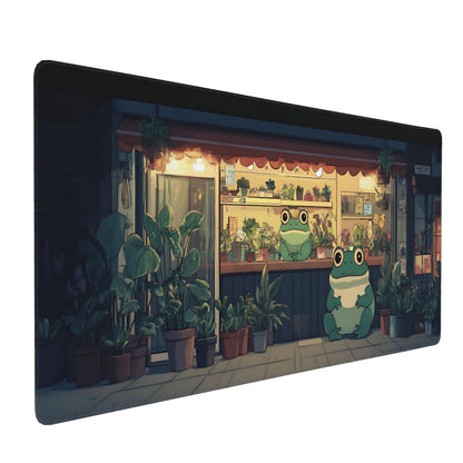 Dark Green Floral XXL Desk Mat, Extra Large Mouse Pad with Anti-Slip Base & Stitched Edges for Women, Aesthetic Desk Pad for Home Office Computer, Keyboard Mat Office Supplies Decor