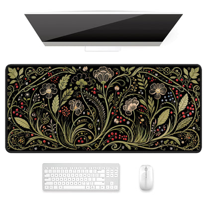 Desk Mat, Ultra Large Mouse Pad, XXL Gaming Mousepad, Green Tropical Leaves Deskpad, Big Extended Full Size Mouse Pad, Desktop Desk Matt for Keyboard, Laptop & Computer, 35.5 x 15.7 in