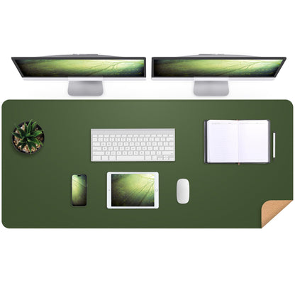 AFIING Large Desk Mat, 47" x 17",Black,Leather Desk Pad Protector for Mouse